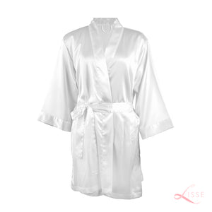 white silk satin bridesmaid robes for wedding