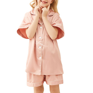 Plain Jane Short Pajama Set (Kids - Old Rose)