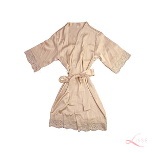 Champagne Classic Robe with Lace Trim (Kids)